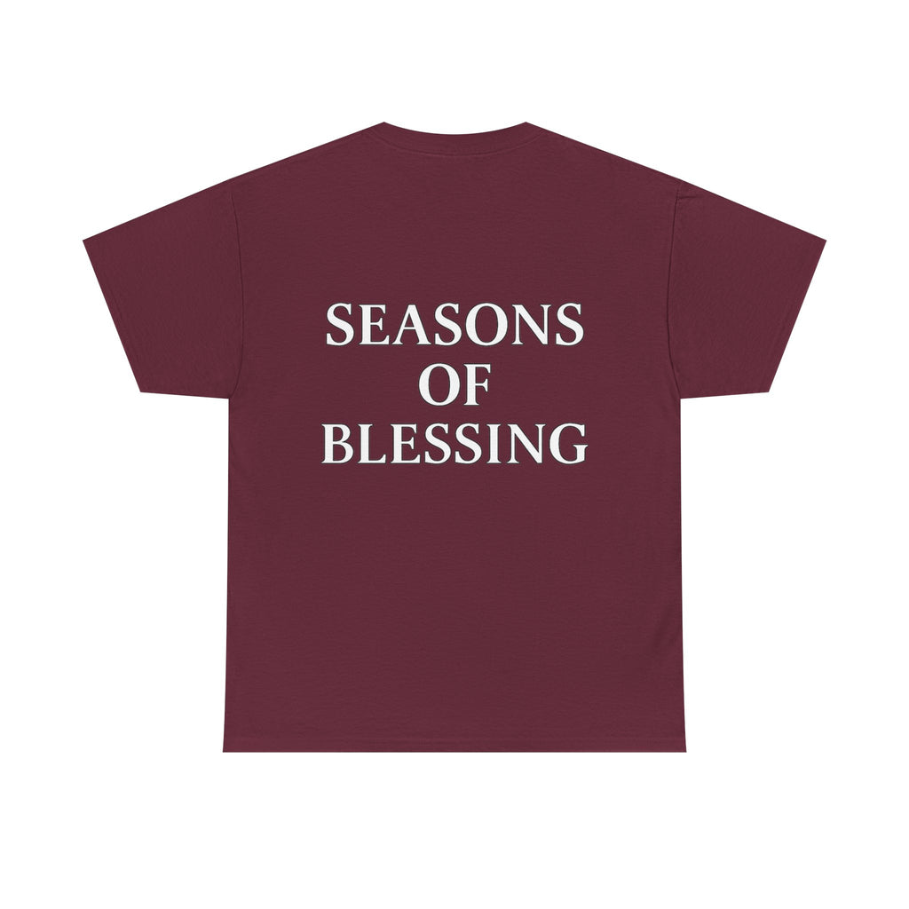 Seasons of Blessing T-Shirt — Inspirational Christian Faith Tee (Dark)