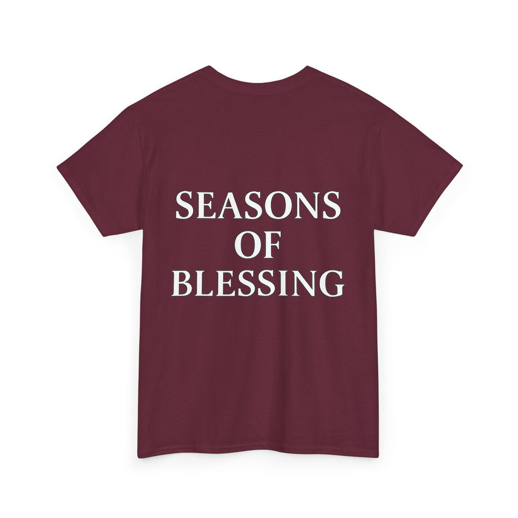 Seasons of Blessing T-Shirt — Inspirational Christian Faith Tee (Dark)